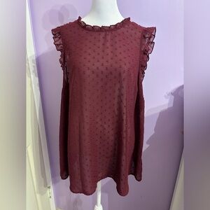 Torrid Burgundy Sheer Blouse